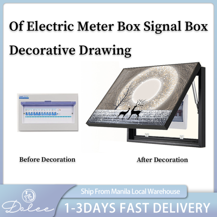 Meter Box Decorative Painting Modern Simple Light and Shadow Vertical