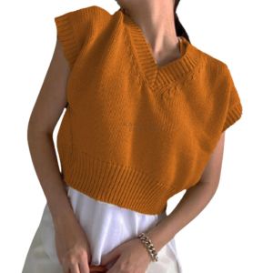 Vest Rompi Rajut Wanita Allasky Cardigan Cewek Korean Style Knits Crop Gaya Korea