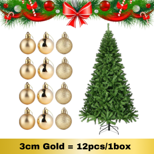 BINLU 36pcs 3cm Christmas Balls Assorted Shiny Xmas Tree Hanging Ornaments Set for Christmas Decorations Home Office Party Wreath and Small Tree Decor