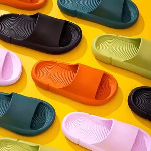[Free Shipping] Summer Slippers For Women 3.5Cm Thick Sole Suitable For Home Use Indoor Bathroom High-Heeled Trendy For Couples