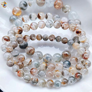Premium Grade Rare Puffy Fur Balls Duo Bao Colorful Rabbit Hair Rutilated Quartz Bracelet