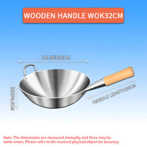 Thicker Premium Non-Stick stainless steel Wok  with Thickened Bottom for Even Heat Distributio