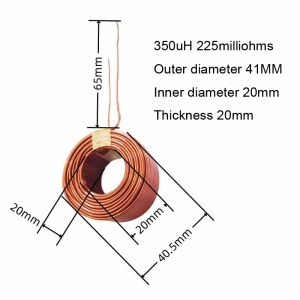 Cornerr Amplifier Audio Crossover Coil Oxygen-free Copper 350uH Outer Diameter 41MM Inner Diameter 20mm Thickness 20mm R3K9L