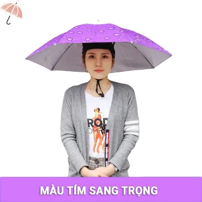 Ô Đội Đầu Nón Cố Định Ô Dù 2 Tầng Che Nắng Mưa Câu Cá Dã Ngoại - Mũ Rộng Vành Gieo Cấy Ngoài trời 3 Màu Cho Nam Nữ