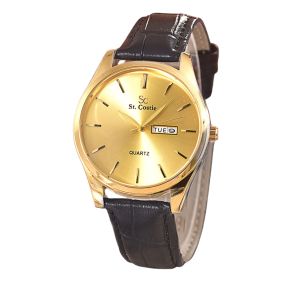 Saint Costie Jam Tangan Wanita SC 8036 L Kalender Jam Korea Style Jam Kulit Wanita Jam Tahan Air