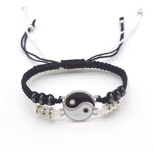 2pcs/set Adjustable Bracelet for Couple Heart Ball Bangles Stackable Best Friends Accessories