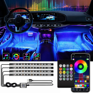 4 PCS Lampu LED Kolong Mobil RGB Lampu Dashboard 16 Warna + Remote