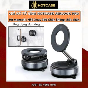 Giá đỡ từ tính điện thoại hút chân không cho iPhone / điện thoại trên ô tô xe hơi hiệu HOTCASE Airlock Pro - Xoay 360 độ gấp gọn hít mặt bàn trên tường