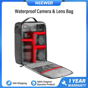 NEEWER NW140S Waterproof Camera and Lens Storage Carrying Case 8.7x5.9x12.6 inches/22x15x32 Centimeters Soft Padded Bag for Nikon Sony DSLR