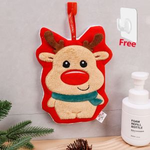 Dòng sản phẩm giáng sinh treo trẻ em khăn tay với móc siêu thấm vải nhung san hô Bàn Ăn Phòng tắm nhanh chóng làm khô Khăn Tay Mặt dây chuyền 2024 giáng sinh và đồ trang trí năm mới