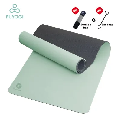 FUYOGI TPE Yoga Mat Good Quality 6MM/8MM Non-Slip for Fitness Tasteless Thickened Beginner Double-Sided Yoga Mat for Workout