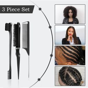 Long-lasting Hair Wax Stick Set with 3 Combs Hair Styling Stick for Flyaways Edge Control Daily Use
