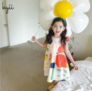 KYII Girl dress Korean cotton baby princess Dress ky22146