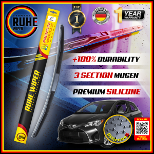 Ruhe Wiper Toyota Yaris 2018 - New Present Original High Quality Mugen Silicone Car Wiper Silicon Kereta Wischer Windshield OEM Wiper Blade Glass Effervescent Cleaner Car Accessories Aksesori Wiper Kereta Viper (1 Sets)