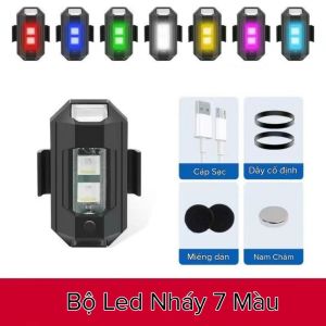 Đèn LED Nháy Nhiều Chế Độ Màu Gắn Xe Ô Tô Xe Máy Cảnh Báo Trang Trí