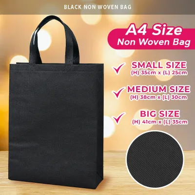 《 𝗘𝗖𝗢 𝗙𝗥𝗜𝗘𝗡𝗗𝗟𝗬 》 A4 Size Non Woven Bag 3 Sizes Plain Color Reusable Shopping Grocery Tote Handbag Beg Kain Murah 环保袋