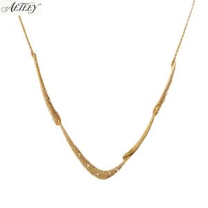 AETEEY Niche Fashion Tiny Zircon Pendant Necklace Shiny Minimal Women Stackable Clavicle Chain