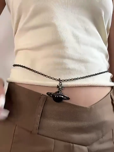 Versatile Saturns Themed Waist Allergy Resistant Alloy Body Chain 22G Lightweight Design For Various Outfits