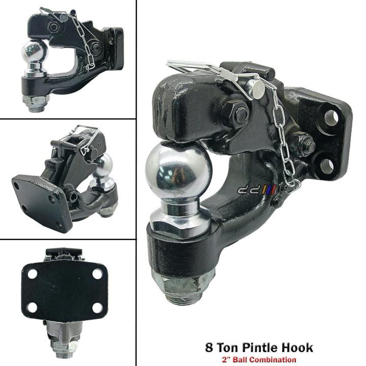 Heavy Duty 8 Ton Ball Combo Pintle Hook Tow Hook Hitch Towing 4WD