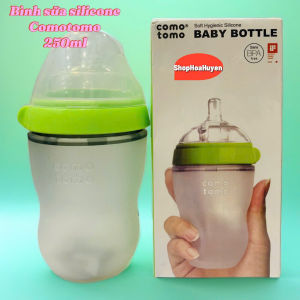 Bình sữa Silicone Comotomo Cổ Rộng Cao Cấp cho bé 6 tháng đến 36 tháng 250ml