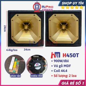 Loa Treble Kèn HM H450T Hộp Gỗ 900W (Giá 2 Cái) Loa Siêu Tép Rời 450 Có Phân Tần - H2Pro Tech