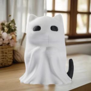 QUANSEN 1Pcs Home Decoration Crafts Mini Kitten Ghost Ornament Cute Desktop Atmosphere Halloween Feeling Send Girlfriend Cat Gift