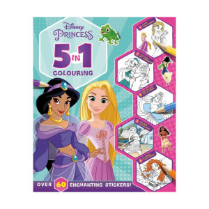 Disney Princess 5 In 1 Colouring Book With Over 60 Stickers & Fun Activities