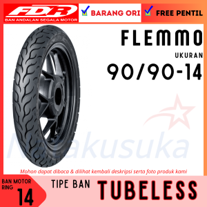 FDR Ban Motor Flemmo 90/90-14 Tubeless TL Ban Motor Metic Free Pentil