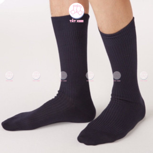 Tất dệt kim công sở cổ cao màu tím than đen trắng xám