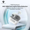Machenike TH50 ANC Noise Reduction Bluetooth 5.4 Wireless Earphones Headphones Gaming TWS In-Ear Earbuds Built-in Microphone IPX5 Waterproof Game Mode Music Mode for IOS/Android. 