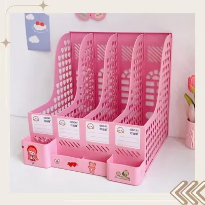 ￼Kệ Sách 4 Ngăn 2 Tầng Màu Trơn Để Bán HọcĐựng Đồ Trang Trí Decor Bàn Học - Giá Khay Kệ Đựng Եài Liệu Văn Phòng Đựng Bút