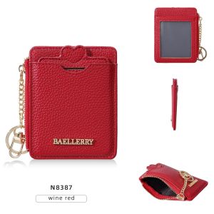 Baellerry Keychain cardholder for women featuring a lychee-patterned transparent window and a portable coin purse card holder