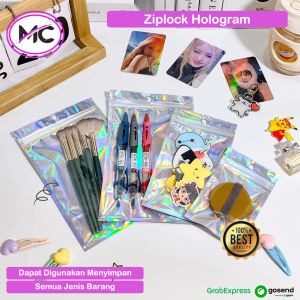 Plastik Klip Hologram Zipper Plastic Packing Aksesoris Plastik Opp Zipplock Penyimpanan Serbaguna Foil Flat Packaging