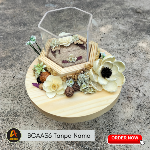 Kotak Cincin Elegan Rustic Custom Nama & Tanggal - Warna Natural