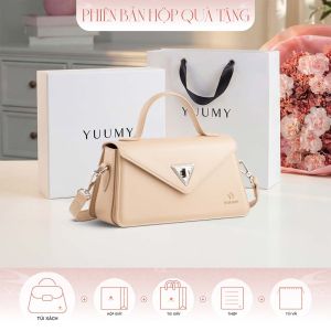 Bộ hộp quà YUUMY (Túi đeo chéo nữ YUUMY YN243 + Hộp quà YHQ3T + Túi giấy YTG3T + Túi rút BVR3838 + Thiệp cảm ơn YBT1)