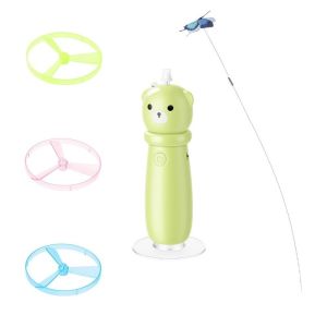 TAMARAH USB Rechargeable Butterfly Electric Cat Teaser Automatic Suction Cup Base Flying Disc Cat Toy Pet Supplies 360° Rotation Cat Fetch Toy Kitten Training