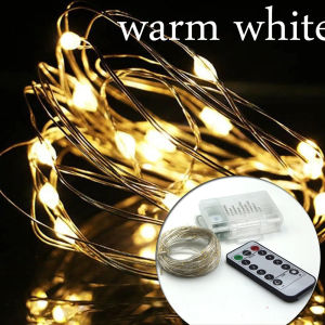 Battery Powered  8 Modes 10M 5M 2M 1M 100LEDS 10LEDS LED Starry String battery Lights Fairy Micro LED Copper Wire Remote Control for Party Christmas Wedding Party