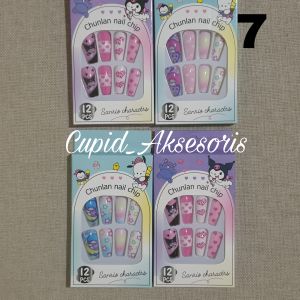 KUKU PALSU ANAK DAN DEWASA / KUKU MAINAN / NAIL ART MOTIF SANRIO KUROMI / MY MELODY / CINNAMONROLL