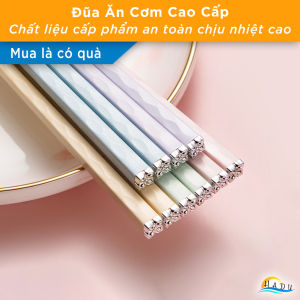 [Set 5 Đôi] Đũa Hợp Kim Họa Tiết Hoa Anh Đào Kiểu Nhật HADU Đũa Sợi Thủy Tinh Cao Cấp Chống Mốc Kháng Khuẩn Chống Trơn Trượt Dùng Cho Máy Rửa Bát
