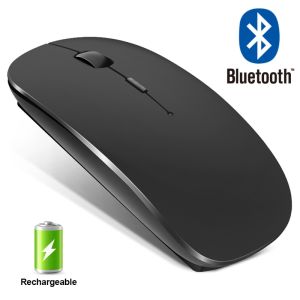 Rechargeable 2.4 Ghz Wireless+Bluetooth Dual Mode Optical Mute Mouse 1600DPI Mice with USB Receiver