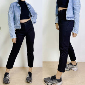 RDA Apparel. กางเกงขายาว ผญ เอวสูง ทรงบอย 7 สี Basic Jeans พร้อมส่ง S-6XL กางเกงยีนส์ผู้หญิง Boyfriend ผ้าไม่ยืด ยาว 35-36 นิ้ว