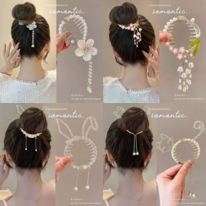 Jepit Sanggul Rambut Wanita dan Anak Motif Berlian Rumbai Mawar Permata Mutiara Gaya Korea Impor Jepitan Aksesoris Rambut Hello Girl JPT21