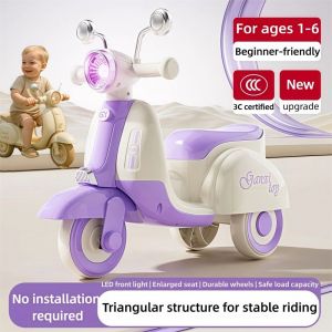 MECOME Multifunction Children Balance Motorcycle Three Wheels with Music Light Balance Scooters  Cartoon Baby Bike Kids Ride