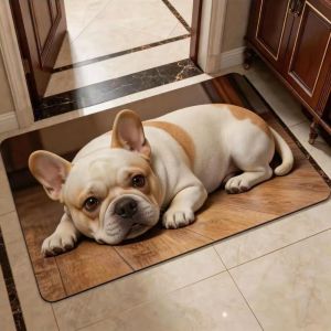 XIJIBAN Quick-dry Dog Pattern Doormat Non-slip Diatomite Bathroom Floor Mat Fun Washable Diatomite Bath Rug Entryway