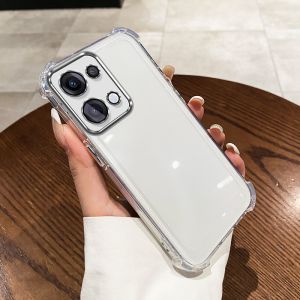 Case for oppo reno 13 pro 5g reno13 Reno13f 13f 5g 2024 phone casing Soft shell shiny magnetic suction ring silicone shockproof cover quadrilateral transparent strap lanyard SJSTJS