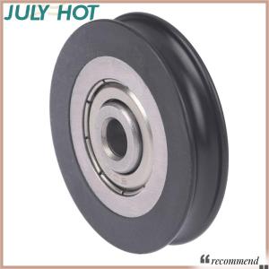 [JULYHOT] ลูกรอกประตูเลื่อน6x39x8มม. ล้อเว้าเชือกลวดร่องตัวยูเหนือล้อยางห่อพลาสติกไนลอนแบริ่งลูกกลิ้ง