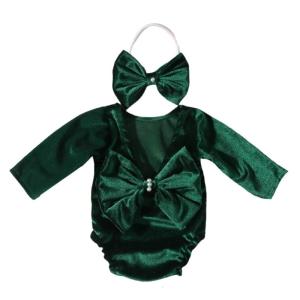 Nhung Bé Nhiếp Ảnh Trang Phục Bbay Romper Với Headband Thanh Lịch Trẻ sơ sinh Trang Phục Thoải Mái Quần Áo Cho Trẻ sơ sinh Cô Gái