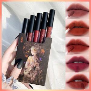 [Local Shipping&Wholesale Price] 5pcs Lipstik Matte Velvet Tahan Lama Kotak Hadiah 5 Buah bibir lipstick