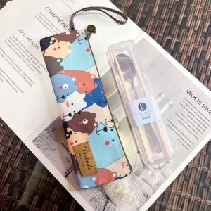 MODERNLUX Oxford Cutlery Storage Bag Zipper Closure Cloth Tableware Pouch  Portable Art Pencil Case Outdoor Travel