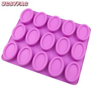 JCSYFAC 15 Khoang Silicone Khuôn Xà Phòng Hình Dạng Hình Bầu Dục Tự Làm Xà Phòng Nguồn Cung Cấp Handmade Sô Cô La Bánh Khuôn Xà Phòng Làm Công Cụ Quà Tặng Sinh Nhật